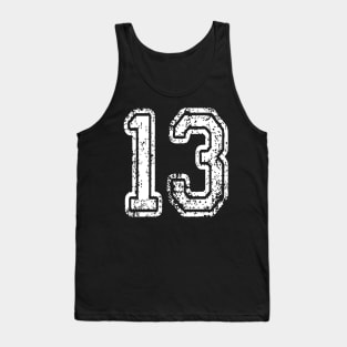 Number 13 Grungy in white Tank Top